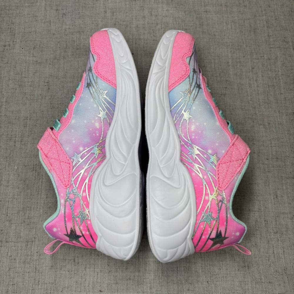 Skechers Kids S-Lights Shoes Unicorn Dreams Pink White Light Up Sneakers Size 2. - Picture 9 of 11